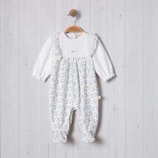 Çiçek Baskılı Fırfırlı Bebe Kız Tulum