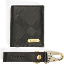 Barbour Brunton Deri Hediye Seti BK91 Black Deboss Tartan