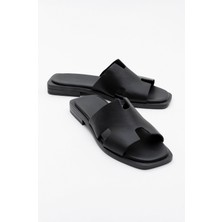 Handy Siyah Cilt Hakiki Deri Kadın Terlik