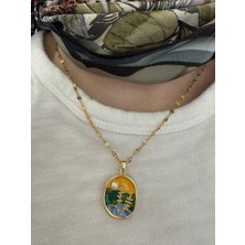 Inci Çiçek Kararmaz Paslanmaz Çelik Kadın Kolye – Modern ve Şık Tasarım