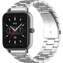 Haylou Blıng LS12 ile Uyumlu Kordon Klasik Baklava Model Paslanmaz Çelik Metal Kayış