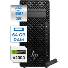 Hp Z2 G1I Intel Core Ultra 7 265K 64GB Ddr5 1tb SSD 16GB/RTX2000 Ada  Windows 11 Pro Masaüstü Iş Istasyonu A2KR1ESP22 + Zettausb