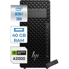 Hp Z2 G1I Intel Core Ultra 7 265K 40GB Ddr5 1tb SSD 16GB/RTX2000 Ada  Windows 11 Pro Masaüstü Iş Istasyonu A2KR1ESP14 + Zettausb