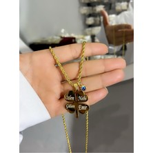 Çelik Kişiye Özel Yonca Kolye