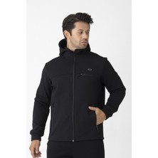 Erkek Kapüşonlu Sweatshirt Su Itici Kapüşonlu Sweatshirt Siyah Erkek Sweatshirt