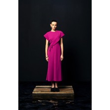 Volanlı Uzun Elbise 26W40813