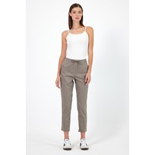 Alian Beli Lastikli Gabardin Pantolon-Haki