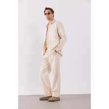 Steve Baggy Fit Beli Lastikli Naturel Pantolon-Naturel