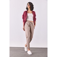 Alian Beli Lastikli Beach Pantolon-Kahverengi