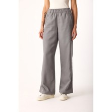 Beli Lastikli Pantolon(Tencel)(Tm)-Gri