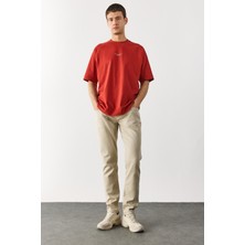 Edward Slim Straight Renkli Jean Pantolon-Taş