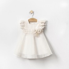 Yazlık Özel Günler Için Taşlı Kemerli Abiye Çiçek Aksesuarlı Kız Elbize