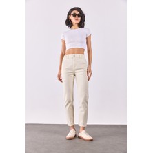 Norah Beli Lastikli Renkli Jean Pantolon-Kemik