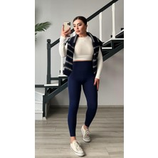 Lacivert Orjinal Marka Şardonlu Tayt