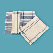 Myhome Deniz 4'lü Amerikan Servis - Ekru / Mavi - 30X45 cm