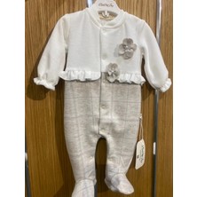 Fırfır Detaylı Çiçek Aksesuarlı Bebe Kız Tulum