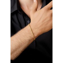 14 Ayar Altın Burgu Halat Zincir Erkek Bileklik 2.65 mm