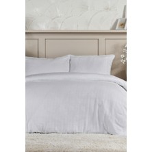 Elart Diana Nevresim Takımı Çift Kişilik Ranforce Lastikli Çarşaf 4 Parça (200X220 Cm) Beyaz