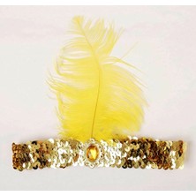 Resveq 70&amp;#39;ler 80&amp;#39;ler ve 90&amp;#39;lar Temalı Altın Renk Çarliston Saç Bandı