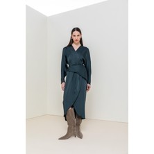 Drapeli Uzun Elbise 26W40801