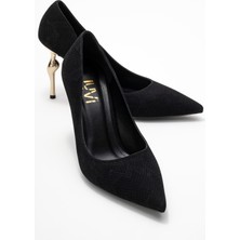 Hudson Siyah Desenli Kadın Topuklu Ayakkabı