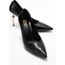 Hudson Siyah Baskı Kadın Topuklu Ayakkabı