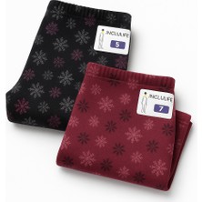 2'li Kışlık Şardonlu Baskılı Çocuk Tayt Seti - Sıcak ve Esnek