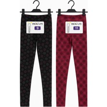 2'li Kışlık Şardonlu Baskılı Çocuk Tayt Seti - Sıcak ve Esnek