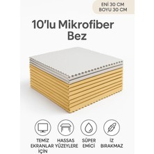 10 Adet Beyaz Mikrofiber Temizlik Bezi 30X30 cm | LCD Tv Telefon Laptop Gözlük Cam Yüzey