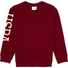 U.S. Polo Assn. Erkek Çocuk Bordo Bisiklet Yaka Basic Sweatshirt 50313831-VR014