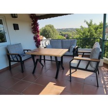 NERGİZ 2 1 1 MASA BAHÇE BALKON MUTFAK MOBİLYASI,KAYRAK GRİ