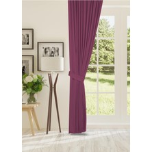 Cheap's Home Petek Dokulu Kadife Dokuma Seyrek (1 x 2)Pileli Fon Perde (Gül Kurusu)