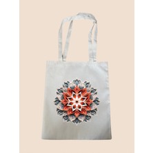 Yağlı Boya Deseni Baskılı Bez Çanta - Büyük Boy Kadın Omuz Çantası