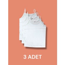 Ekonomik Ince Askılı Kız Çocuk Pamuklu Atlet 3'lü Paket