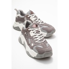 Lecce Gri Süet Kadın Spor Ayakkabı