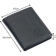 Westpolo Kağıt Para ve Bol Kart Bölmeli Unisex Crazy Eskitme Hakiki Deri Cüzdan Kartlık - Antrasit