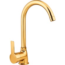 Gold Delta Mutfak Bataryası Eviye Çeşmesi Pirinç