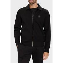Boss Pamuklu Relaxed Fit Ceket Yaka Logolu Fermuarlı Sweat Erkek Sweat 50543881 001