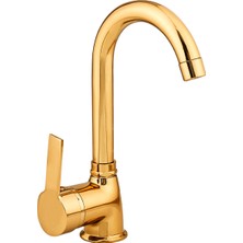 Gold Delta Lavabo Bataryası Banyo Çeşmesi Pirinç