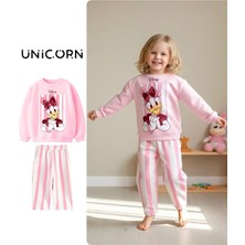 Barbosa Sweatshirt ve Kot Canvas Dokuma Pantolon Kız Çoçuk Tak (Daisy Duck - Minnie Mause 3D Fiyonk)