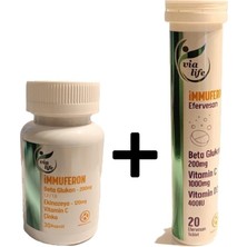 Kuazar İlaç Immuferon - Beta Glucan + Vitamin C + Çinko + Kara Mürver Içerikli 2'li Kofre Gıda Takviyesi