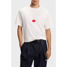 Hugo Logolu Pamuklu Relaxed Fit Bisiklet Yaka T Shirt Erkek T Shirt 50546716 102