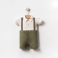 Yazlık Salopet Aksesuarlı Kısa Bebe Erkek Tulum