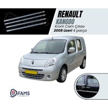 Fams Otomotiv  Renault Kangoo Krom Cam Çıtası 4 Parça 2008> Paslanmaz Çelik