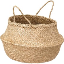 Doğal Rattan El Örgüsü Hasır Sepet | Bohem Flådıs Tarz Dekoratif Saklama Sepeti