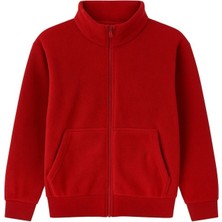 Erkek Kırmızı Polar Full Zip Fermuarlı Kırmızı Erkek Polar Kırmızı Polar