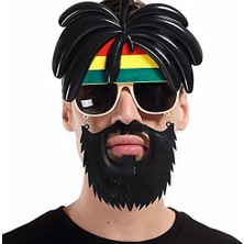 Zengezur Rasta Peruklu Rasta Sakallı Bob Marley Bıyıklı Parti Gözlüğü 27X18 cm