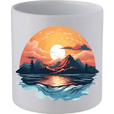 Tatil Manzaralı Kulpsuz Kupa Bardak - Hediye Kahve Kupası, Su Bardağı