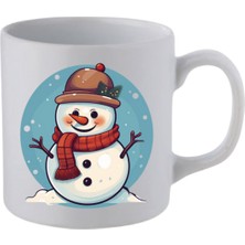 Modern Kardan Adam Baskılı Beyaz Kupa Bardak - Seramik Çay, Kahve Hediyelik Bardağı