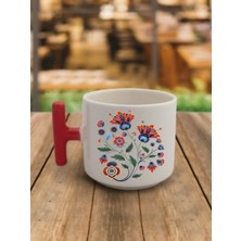 Ebru Desenli Kupa Bardak - Seramik Çay, Kahve Hediyelik Bardağı